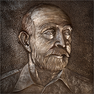Male Portrait - Bas-Relief Sculpture - Cold Cast Bronze